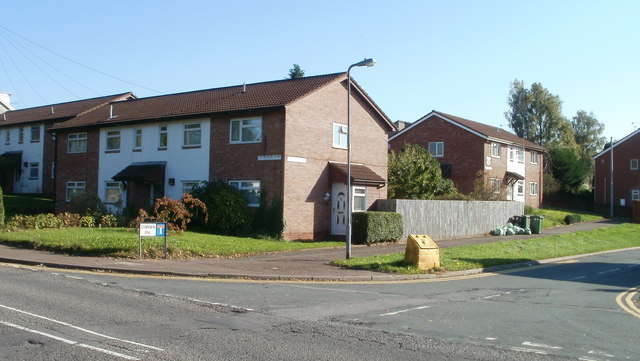 Brick houses at the corner of Pentwyn Road and Coeden Dal.
