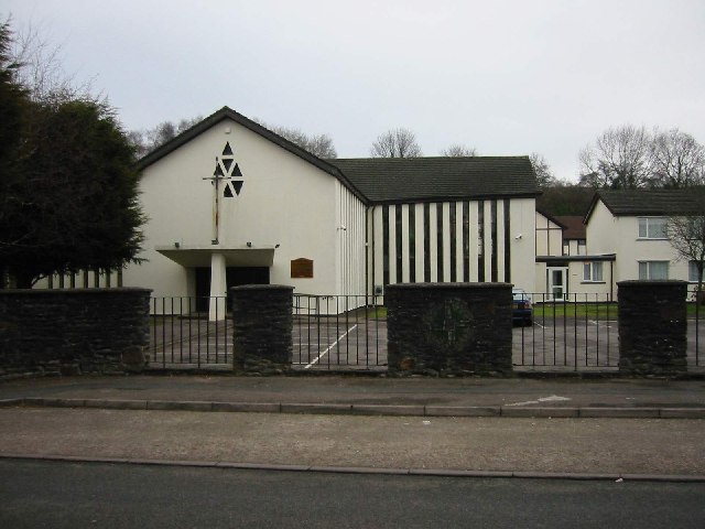 St Brigid's RC Church at the junction of Crystal Glen and Fishguard Close.