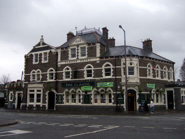 The Claude Hotel in Roath, a large Victorian corner pub built in 1890.
