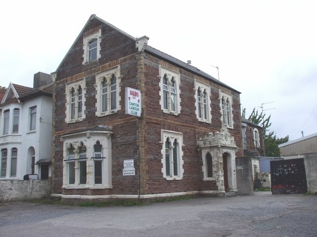 Canton Labour Club, a Victorian building with tall pointed windows.