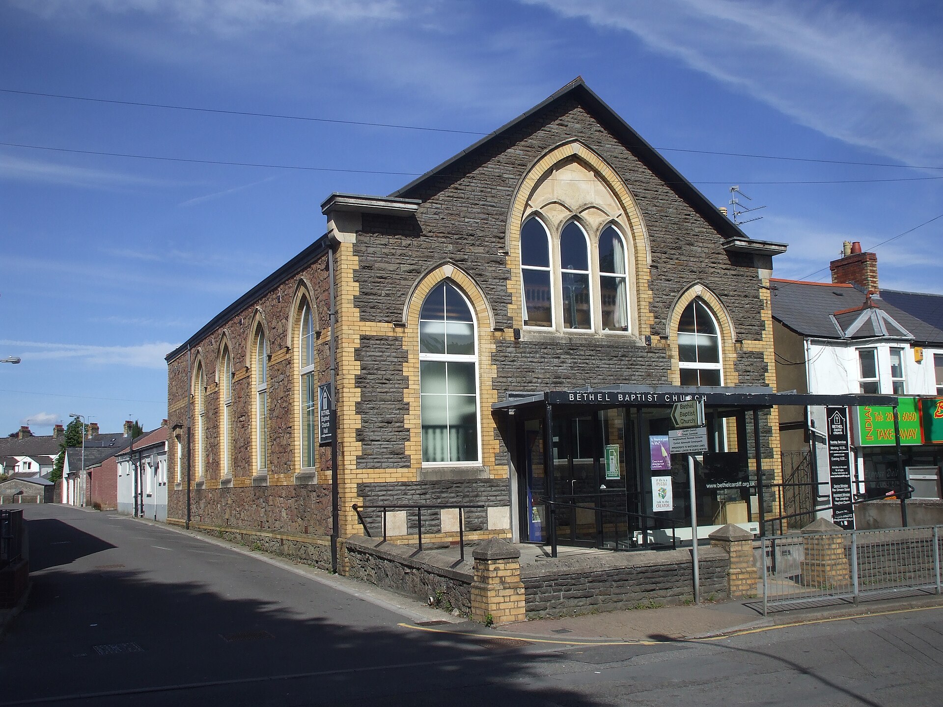 Bethel Baptist Church in Whitchurch, a stone chapel with arched windows.