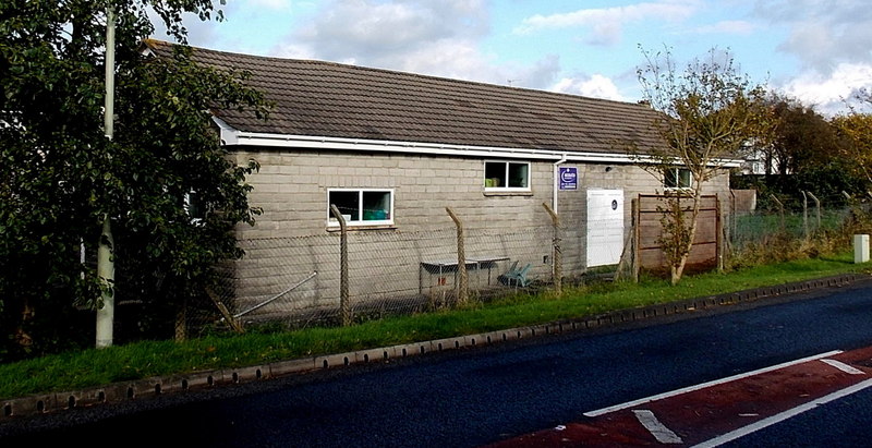 The single-storey scout hall in Pencoed beside the road.